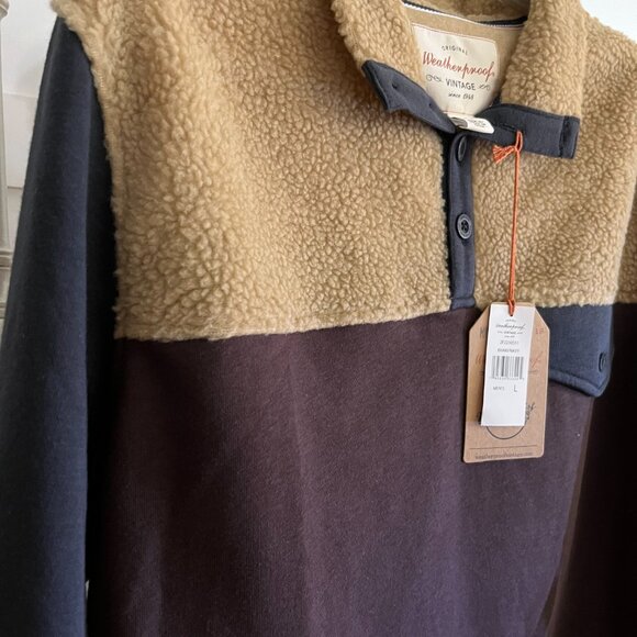 BNWT Weatherproof Vintage Knit and Sherpa Mixed Pullover Sweater (L) - Picture 4 of 6